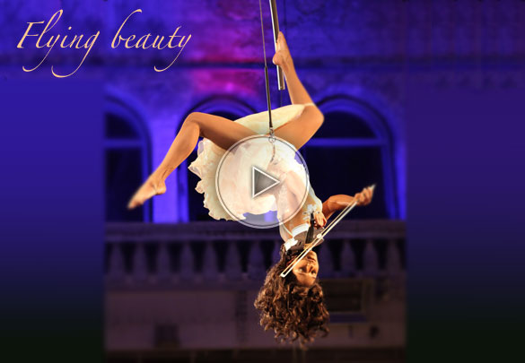 flying beauty, flying beauties, violin player in the air, aerial violin, aerialist and violin, violin player