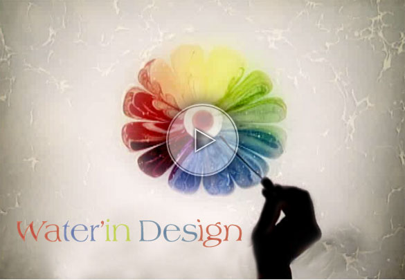 water design, water'in design, paint on the water, painting on the water, colors on the water, water painting